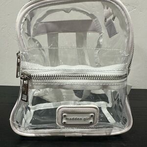 Madden Girl Transparent Backpack with White Trim